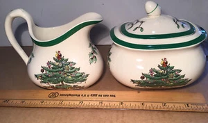 Spode Christmas Tree Sugar and Creamer Set - Picture 1 of 12