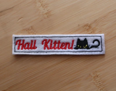 Hail Kitten Patch Iron on Embroidered USA Seller Hail Satan Patch Kawaii Cute - Image 1 of 2