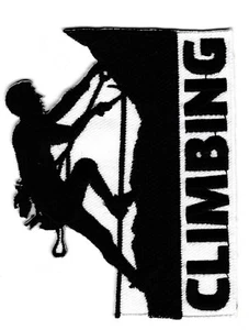 Patche écusson Climbing escalade noir blanc grimpeur applique patch brodé - Picture 1 of 2