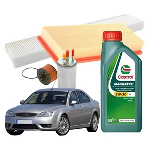 Kit Tagliando Ford Mondeo III 2.0 Tdci 130cv 96kw + 6lt Castrol Magnatec 5w30 A5 - Imagen 1 de 10