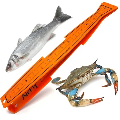 AirFly 32in Folding Fish Ruler w/ Crab & Lobster Gauges  Pier Kayak Boat Use USA - Image 1 of 4