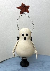 Primitive Halloween Ghost w/Arms Star Cloth Fabric Figure Home Decor 5.5"-9" - Picture 1 of 4