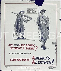 WWII Poster, "BE NEAT – BE SNAPPY" Art Print on 11x14" 22825 - Picture 1 of 1