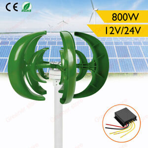 800W Lantern Vertical Wind Turbine Power Generator Charger Controller 12V 24V