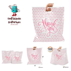 Thank You Bags For Business | Plastic Bags With Handles | Plastic Shopping Ba... - Picture 1 of 6