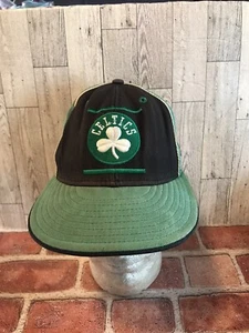 Vtg Boston Celtics Hardwood Classic Hat NBA Green Black Fitted 7 1/8” Wool Cap - Picture 1 of 6