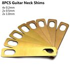 Durable Solid Brass Guitar Neck Shims Set of 8 0 2mm 0 5mm 1mm Thickness