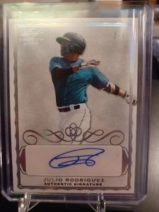2020 Leaf Trinity Julio Rodriguez Auto Spectrum Silver 2/5 Seattle Mariners  - Picture 1 of 2