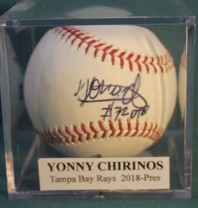 CHIRINOS, YONNY  2018-2023  TAMPA BAY RAYS SIGNED BASEBALL - Picture 1 of 2