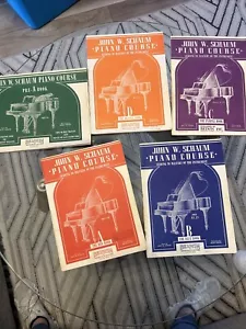 Lot Of 5 Vintage 1945 John W. Schaumburg Piano Books Pre A, A, B, C, D - Picture 1 of 13