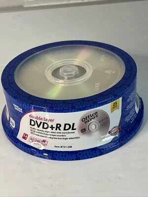 DVD Blank Office Depot Double Layer DVD+R DL Recordable Media 25 Pack - Image 1 of 4
