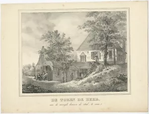 Stampa antica del bastione di Zonnenburg a Utrecht di Houtman (1830 circa) - Foto 1 di 1