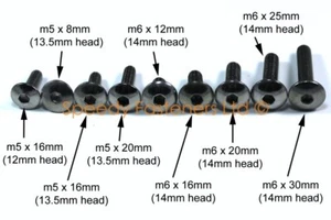 Pernos de capucha de carenado de acero inoxidable Triumph Aprilia Ducati BMW, etc. Select m5 m6 perno mm - Imagen 1 de 7