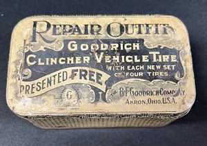 BF Goodrich Reifen ~ Reparatur Outfit Werbung Blechdose nur Akron, OH USA Vintage - Bild 1 von 6
