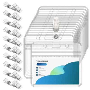 badge holder wallet ID bank credit card bus pass visitor travel events security - Picture 1 of 42