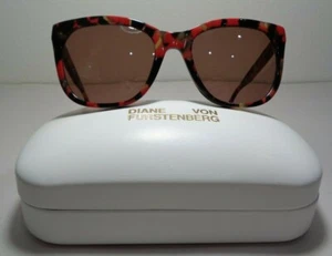 Diane von Furstenberg LEIGHA DVF678S Red Tortoise New Women's Sunglasses - Picture 1 of 12