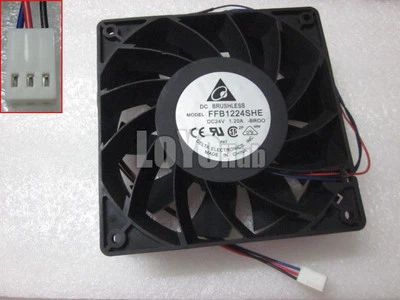 Delta FFB1224SHE -BR00 Server Square Fan 24V 120mm 3-Pin 12038 - Image 1 of 4