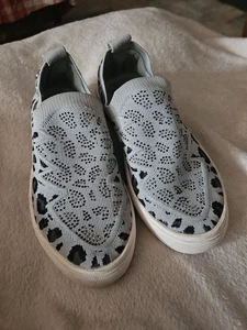 Bernie Mev. Glamour Damen Glitzer Slipper Sneaker 8,5 grau mit Punkten - Bild 1 von 6