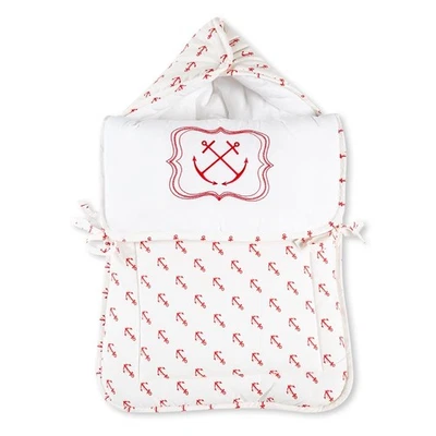 Fuß- und Kuschelsack Anker mit Gurtschlitz Kleiner Matrose Kleine Matrosin Rot  - Bild 1 von 3