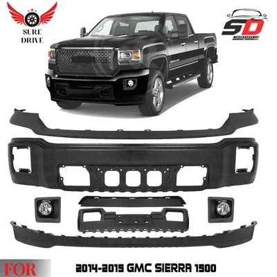 Front Bumper Paintable Steel & Fog Lights Kit For 2014-2015 GMC Sierra 1500 Foto 1 de 4