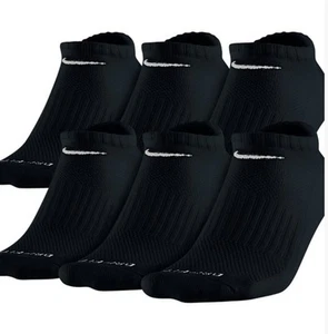 Nike Everyday Plus No Show Socks, Black Large 6pack (wmn10-13/Men 8-12) - Picture 1 of 3