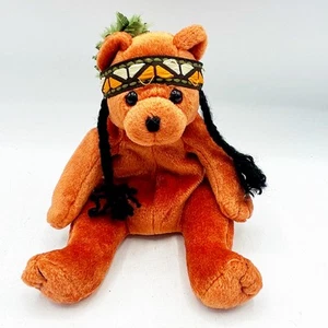TY Beanie Bebé Bebés Pequeño Oso Pluma Nativo Americano - Imagen 1 de 8