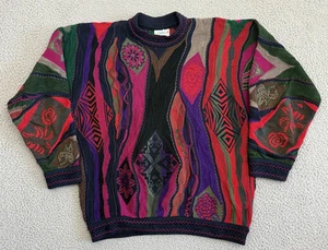 Vintage Coogi Sweater Mens Medium 3D Knit Australia 90s Cosby Hip Hop - Picture 1 of 6