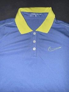 EUC Girls Nike Golf SS Shirt, Blue/Yellow, Size Large - Picture 1 of 7