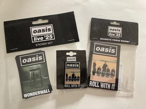 OASIS Live '25 Official Tour Merch - Roll With It Magnet Pin Badge Sticker Pack - Bild 1 von 4