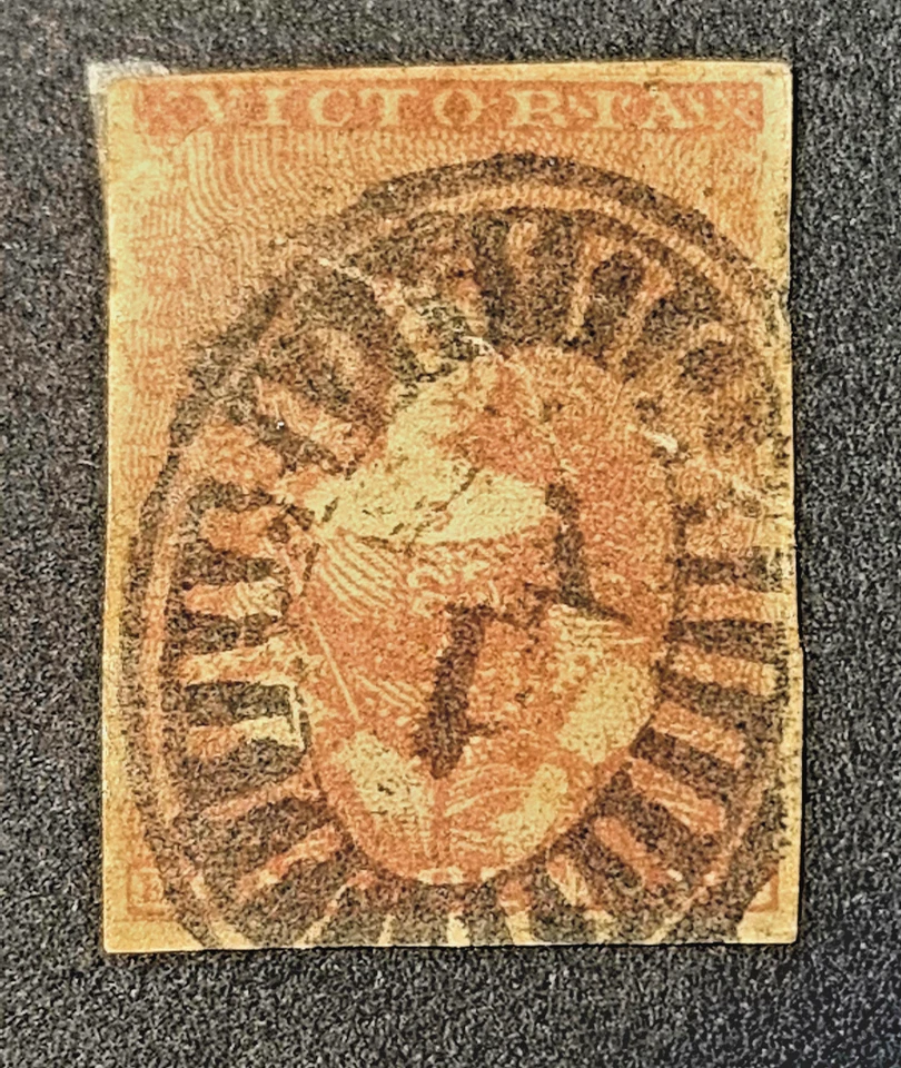 Queensland 1850 SG5 1D 2nd State ThickLine With Re-Entries Reads as VICTORIA(N) - Image 1 of 4