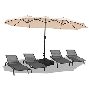  15ft Large Patio Umbrellas with Base Included, Outdoor Double-Sided Umbrella  - Picture 1 of 8