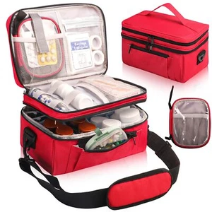 Borsa Medicinale da Viaggio con Sacchetto, Organizzatore Pillole Custodia (Solo Borsa) - Foto 1 di 9