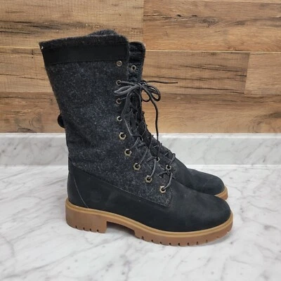 Женские высокие сапоги на шнуровке Timberland Jayne размер 7 черные шерсть NXT - Изображение 1 из 4