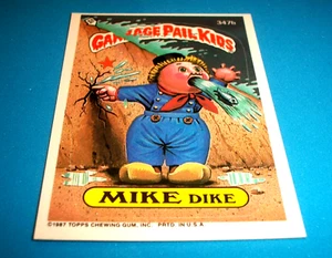 1987 Garbage Pail Kids Original 9th Series "MIKE DIKE" #347b Sticker Card - Picture 1 of 1