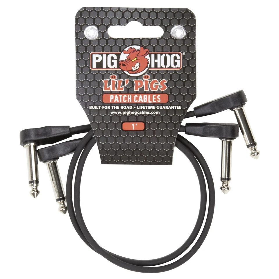 Pig Hog PHLSK1BK Lil' Pigs 1ft Low Profile Patch Cables, 2-Pack - Image 1 of 1