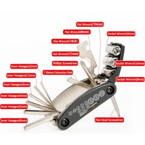 All-IN-1 Bicycle Repair Tool Combination Tire Multifunctional Folding Wrench Set - Picture 1 of 6