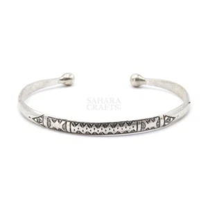 Moroccan Bracelet Engraved Sterling Silver Cuff, Bracelet Cuff Handmade Bracelet - Picture 1 of 3