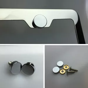 Stainless Steel Rust Free Metal Chrome Screw Cap for License Plate Frame Holder - Foto 1 di 10