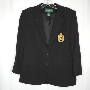 Blazer donna Ralph Lauren 8 petite nero stemma equitazione toppa cavallo preppy - Foto 1 di 9