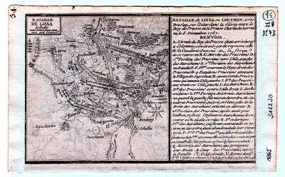 Antique map, Silesia, Bataille de Lissa, 1757 - Image 1 of 3