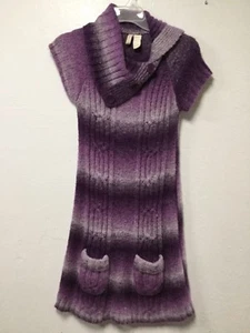 Rot Camel Mädchen Pullover Kleid Größe Large lila alle Acryl Fronttaschen 217 - Bild 1 von 7