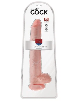 Consolador King Cock 14 pulgadas Polla con Bolas Beige Oferta Real RD, Nuevo Foto 1 de 4