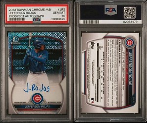 Jefferson Rojas, Prospect Autograph #JRS - 2023 Bowman Chrome Mega Box - PSA 10