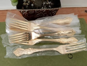 Reed & Barton GOLDEN MARLBOROUGH Gold Duchess Dinner Fork, set of 12 - Picture 1 of 6
