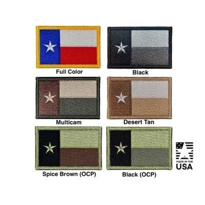 SOLOMON USA TEXAS FLAG PATCH HOOK BACKING VARIOUS COLORS MADE IN USA