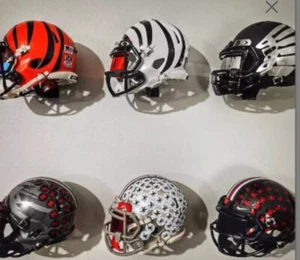 FOOTBALL MINI HELMET WALL DISPLAY “Version 2 NO SCREW VISIBLE” - Picture 1 of 9