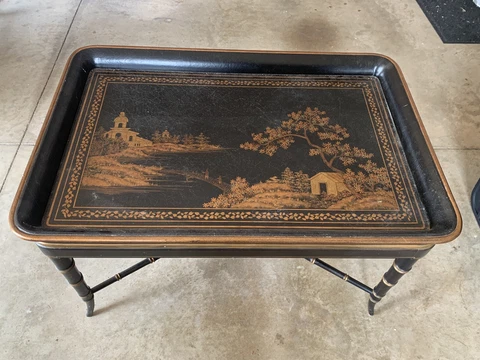 Vintage Hand Painted Tole Tray Top Coffee Table Cover