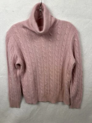 Suéter De Colección Pierre Cardin Lana de Cordero Angora Pelo de Conejo Cuello Alto Tejido por Cable Talla S Foto 1 de 4