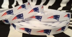 1 Yard 3/8" NEW ENGLAND PATRIOTS Inspired Grosgrain Ribbon - # 1 - Picture 1 of 1