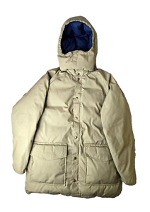 Woolrich Vintage Beige Tan Goose Down Puffer Parka Jacket Mens Large L - Picture 1 of 7